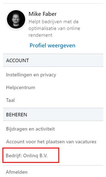 LinkedIn bedrijfspagina beheren