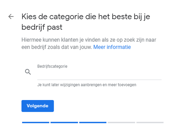 Google Mijn Bedrijf categorie opgeven
