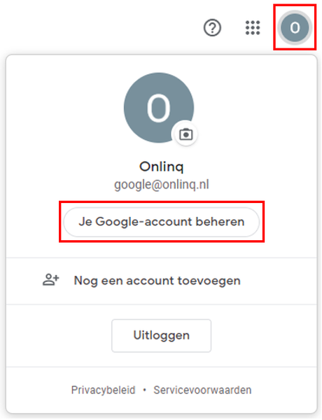 Stap 4 Klik op Google-account beheren