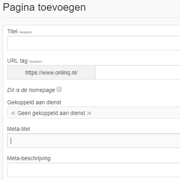 Meta title voor SEO invullen